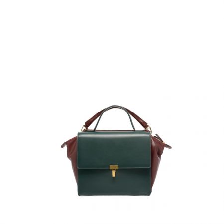 梯形拼色皮革包,Balenciaga。