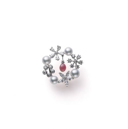 MIKIMOTO 高級珠寶孔克真珠鑽石胸針,880,000元