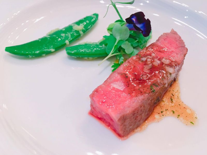 舒肥鄉間美國Prime 肋眼佐波爾多醬汁 USDA Prime Rib Eye Snap Pea Wasabi Bordelaise Sauce