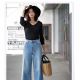 UNIQLO 女裝羅紋芭蕾領T恤 (7分袖)、UNIQLO 女裝高腰寬版牛仔褲、UNIQLO 女裝羊毛寬邊禮帽 ※其他配件為私物