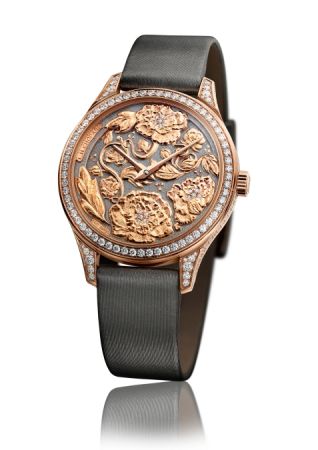 L.U.C XP Esprit de Fleurier Peony腕錶,雕刻工藝面盤,Chopard。
