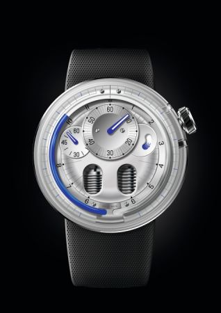 HYT H0 Silver液壓顯示腕錶 ,建議售價NT1,380,000。
