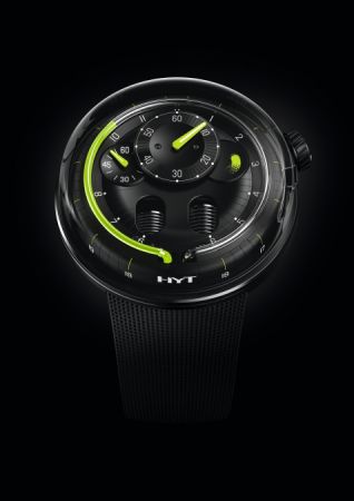 HYT H0 Black液壓顯示腕錶,建議售價NT1,380,000。