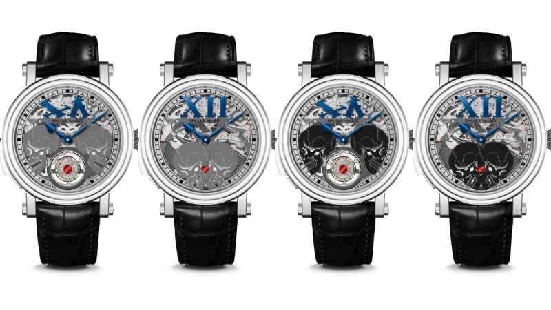 Speake-Marin Crazy Skulls灰色骷髏頭腕錶_陀飛輪現身 & 陀飛輪隱藏