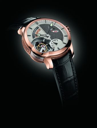 Greubel Forsey Tourbillon 24 Seconds Edition Historique 24秒陀飛輪復刻紀念版系列5N紅金腕錶,建議售價NT12,500,000。