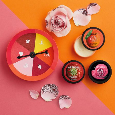 THE BODY SHOP甜心果香滋養霜原裝禮盒 (英皇玫瑰 + 芒果 + 草莓滋養霜 50ml*30)NT880