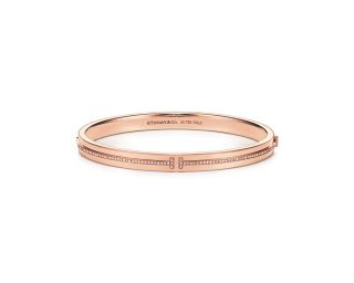 Tiffany T Two 18K玫瑰金鑲鑽手鐲 NT$272,000
