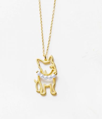 TASAKI pretty in pearls 珍珠黃金項鍊 (Lucky法國鬥牛犬),NT27,600。