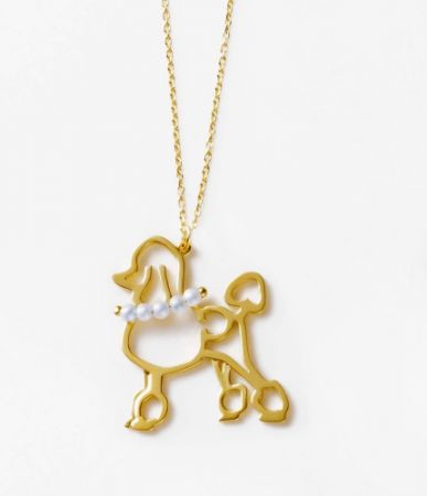 TASAKI pretty in pearls 珍珠黃金項鍊 (Daisy貴賓狗),NT34,400。