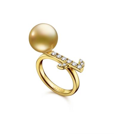 TASAKI kugel 南洋珍珠鑽石黃金戒指,NT168,000。
