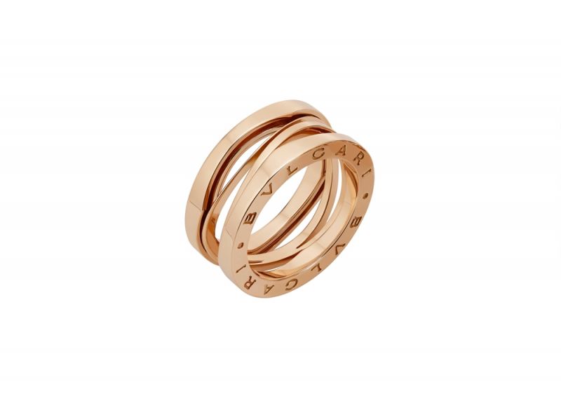 BVLGARI B.zero1 Design Legend 設計傳奇系列玫瑰金三環戒指 參考售價約NT$64,700