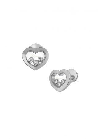 CHOPARDHappy Diamonds系列耳環白K金與3顆滑動鑽石售價NT145,000