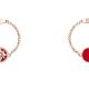 ROSE DES VENTS 羅盤玫瑰紅色真漆玫瑰金鍊戒JRDV95089750/1000 pink gold, diamond and red ceramic lacquer NTD 43,090
