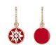 ROSE DES VENTS 羅盤玫瑰紅色真漆玫瑰金耳環JRDV95104750/1000 pink gold, diamonds and red ceramic lacquer NTD 117,000