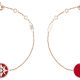 ROSE DES VENTS 羅盤玫瑰紅色真漆玫瑰金手鍊JRDV95088750/1000 pink gold, diamond and red ceramic lacquer NTD 54,290