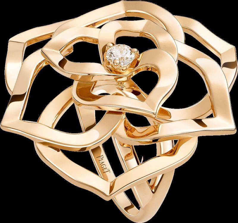 2018年新款Piaget Rose戒指18K白金鑲嵌1顆圓形美鑽 (約0.13克拉)G34UV600台幣參考價格113000