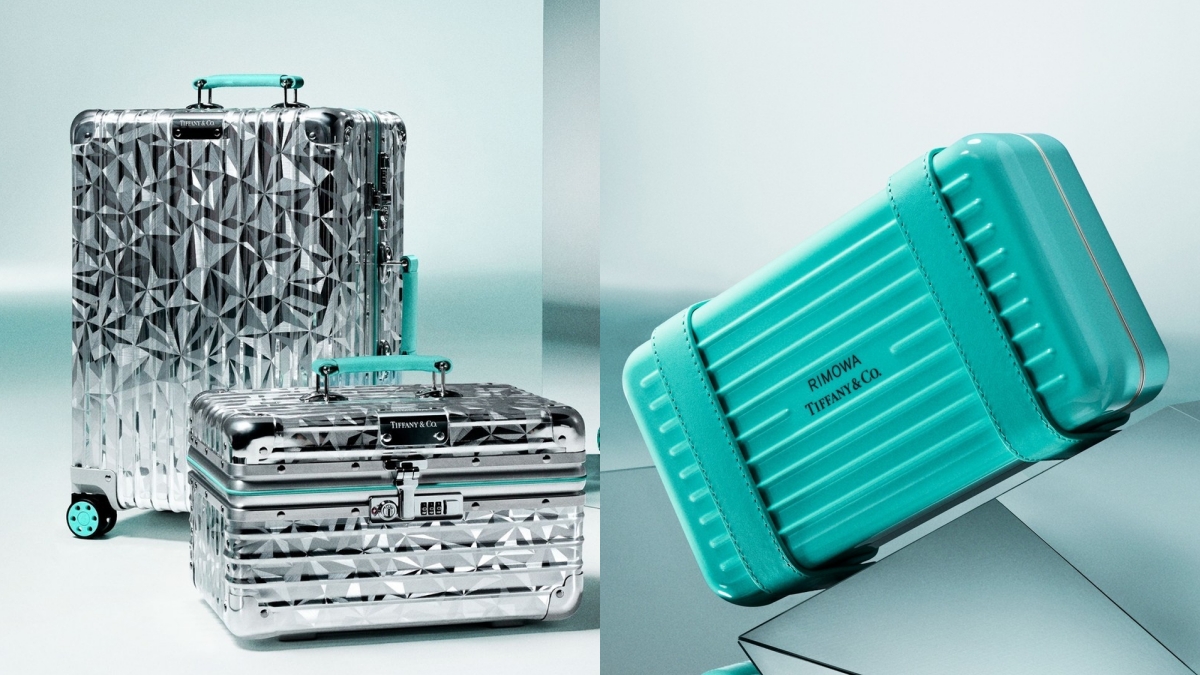 RIMOWA×Tiffany聯名實品照曝光美翻了！鑽石切割幾何金屬＋夢幻藍，迷你